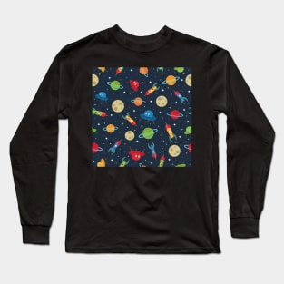 Rockets Planets and Stars Long Sleeve T-Shirt